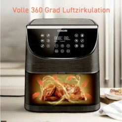 Cosori Premium 5,5-Liter Heißluftfritteuse Mit Spießgestell, Schwarz -Günstiges Brat Lust Geschäft ad7a97cf30f183c52528d44ac74950c2