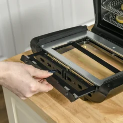 HOMCOM Heißluftfritteuse 11 L 1800W Mit 8 Menüs Zubehör Backofen Dehydrator Barbecue Für Gesundes ölfreies Fettarmes Kochen Stahl Schwarz 32 X 35,6 X 37,9 Cm -Günstiges Brat Lust Geschäft b8e1d76596491cf73d92458d1da7300c