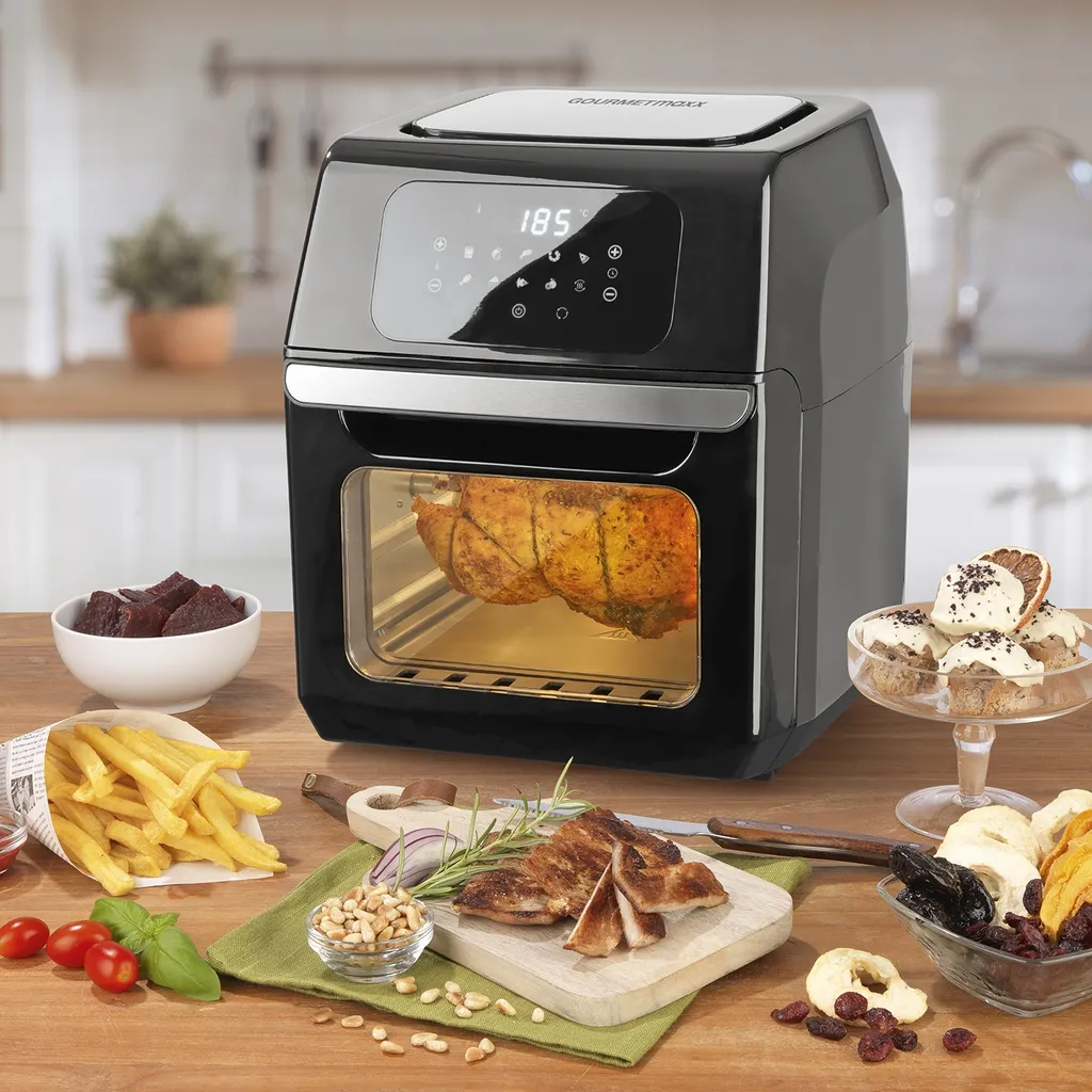 GOURMETmaxx Heißluft-Fritteuse Digital - 12l - 1800W Heißluft Fritteuse Fettfrei 12L Friteuse Airfryer Digital Drehgrill XL Fritöse 3 GOURMETmaxx Heißluft-Fritteuse Digital - 12l - 1800W Heißluft Fritteuse Fettfrei 12L Friteuse Airfryer Digital Drehgrill XL Fritöse