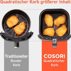 Cosori Premium 5,5-Liter Heißluftfritteuse Mit Spießgestell, Schwarz -Günstiges Brat Lust Geschäft bb6eb23b9ae4ac0d558198d9f24c8109