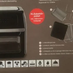 GOURMETmaxx Heißluft-Fritteuse Digital - 12l - 1800W Heißluft Fritteuse Fettfrei 12L Friteuse Airfryer Digital Drehgrill XL Fritöse 33 GOURMETmaxx Heißluft-Fritteuse Digital - 12l - 1800W Heißluft Fritteuse Fettfrei 12L Friteuse Airfryer Digital Drehgrill XL Fritöse -Günstiges Brat Lust Geschäft bcdcc940c263314080f53a3f6ea9a3ea