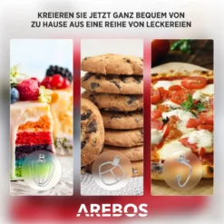 AREBOS Retro Küchenmaschine 1800W, Knetmaschine Mit 6L Edelstahl-Rührschüssel, Geräuscharm, 6 Geschwindigkeiten, Rosa -Günstiges Brat Lust Geschäft bce057f0a8ff66164d77d898d1746ce0