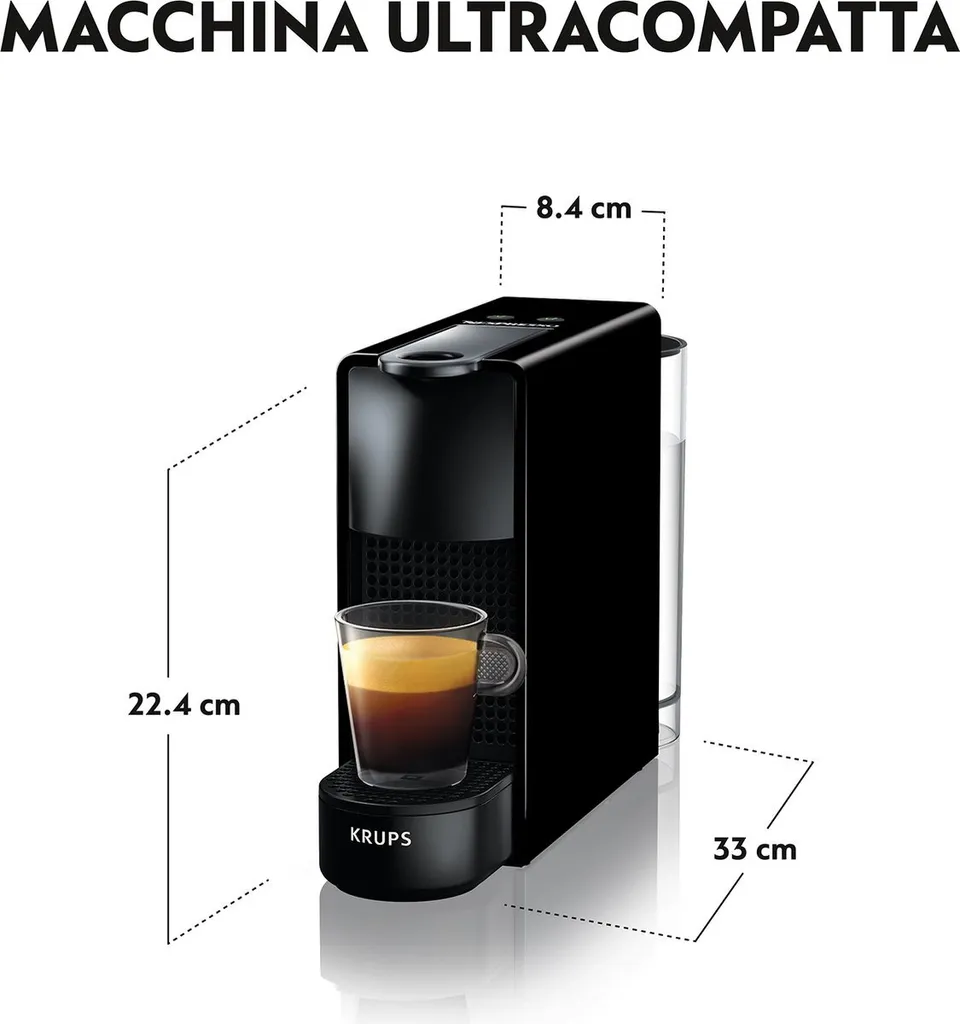 Krups Nespresso Essenza Mini XN1108 - Kaffeetassenmaschine - Schwarz 4 Krups Nespresso Essenza Mini XN1108 - Kaffeetassenmaschine - Schwarz – Bild 2