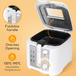 Aigostar Weiße Haushaltsfritteuse, 1650 Watt, 2,5L, Mit Sichtfenster, Temperaturregelung, BPA-frei -Günstiges Brat Lust Geschäft bfed20dc108a8ddb2572afad7adba48a