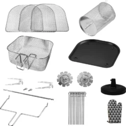 Jago® XXXL 8in1 Heißluftfritteuse 12L + 10 Zubehör - 1800W, LED Display Mit Touch Screen, 8 Programme / Timer, Ohne ÖL - Airfryer, Heißluft, Fritteuse, Heißluftofen, Backofen, Dehydrator, Grill -Günstiges Brat Lust Geschäft c1f46df394d1a5b73358a4dd86385013