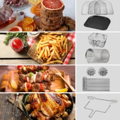 Jago® XXXL 8in1 Heißluftfritteuse 12L + 10 Zubehör - 1800W, LED Display Mit Touch Screen, 8 Programme / Timer, Ohne ÖL - Airfryer, Heißluft, Fritteuse, Heißluftofen, Backofen, Dehydrator, Grill -Günstiges Brat Lust Geschäft c27f0081f942994399bf59f29a123c60