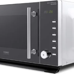 CASO | MIG25 Ceramic 2-in-1 Mikrowelle Mit Grill | Keramikboden Und Inverter-Technologie, 900 W, 1000 W Grill, 25 L, Design Edelstahl, Verspiegelt