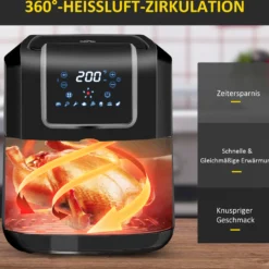 HOMCOM Heißluftfritteuse 6,5 L 1700W Mit 8 Menüs LED-Display Antihaftbeschichteter Korb Für Gesundes ölfreies Fettarmes Kochen Schwarz 36,5 X 29 X 33,8 Cm 16 HOMCOM Heißluftfritteuse 6,5 L 1700W Mit 8 Menüs LED-Display Antihaftbeschichteter Korb Für Gesundes ölfreies Fettarmes Kochen Schwarz 36,5 X 29 X 33,8 Cm -Günstiges Brat Lust Geschäft c393091b2cfa48dce050286214b87be0
