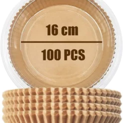 Luftfritteusen-Papier [100 Blatt], Runde Einweg-Papiereinsätze Für Luftfritteusen, Fettdichtes Pergament, Mehrzweck-Antihaft-Silikonpapier