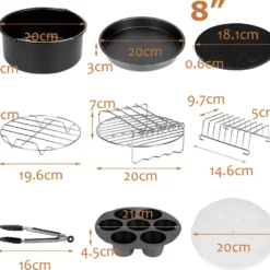 Lospitch Heißluftfritteuse Zubehör 8 Zoll 12tlg. Fritteuse Set Inkl. Brotbackkorb Pizzapfanne Silikonpfanne Grillrost Spieße Kompaktfriteusen 10 Lospitch Heißluftfritteuse Zubehör 8 Zoll 12tlg. Fritteuse Set Inkl. Brotbackkorb Pizzapfanne Silikonpfanne Grillrost Spieße Kompaktfriteusen -Günstiges Brat Lust Geschäft c7da79c224158b6e66029b45293e727d