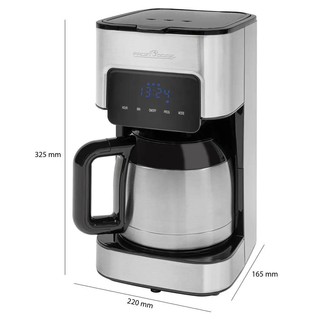 ProfiCook Kaffeeautomat PC-KA 1191 Für 8-10 Tassen, Elektronische Aromawahlfunktion, Sensor Touch-Bedienung, Edelstahl-Thermokanne (doppelwandig) 6 ProfiCook Kaffeeautomat PC-KA 1191 Für 8-10 Tassen, Elektronische Aromawahlfunktion, Sensor Touch-Bedienung, Edelstahl-Thermokanne (doppelwandig) – Bild 4