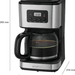 Clatronic KA 3642 Kaffeefiltermaschine Für 12-14 Tassen 1,5 L, Programmierbare 24-Stunden LCD-Digital-Zeitschaltuhr, Edelstahlfront -Günstiges Brat Lust Geschäft ca7b8a915fba577f63e51e62b8e99d8a