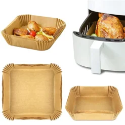 50 Stück Luftfritteuse Einweg Papiermatte Backölbeständiges Und ölabsorbierendes Papier Für Grillofen, 16.5*16.5*4.5cm -Günstiges Brat Lust Geschäft ca9f0236dce3fb3d022ee2e3a4037bbe