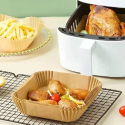50 Stück Luftfritteuse Einweg Papiermatte Backölbeständiges Und ölabsorbierendes Papier Für Grillofen, 16.5*16.5*4.5cm -Günstiges Brat Lust Geschäft caebb9df32f61966ea80e726eb64556f
