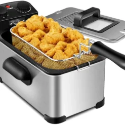 COSTWAY Elektrische Fritteuse 2000W / 3,5L / Edelstahl/Sichtfenster / 60min Timer / 150℃ Bis 190℃