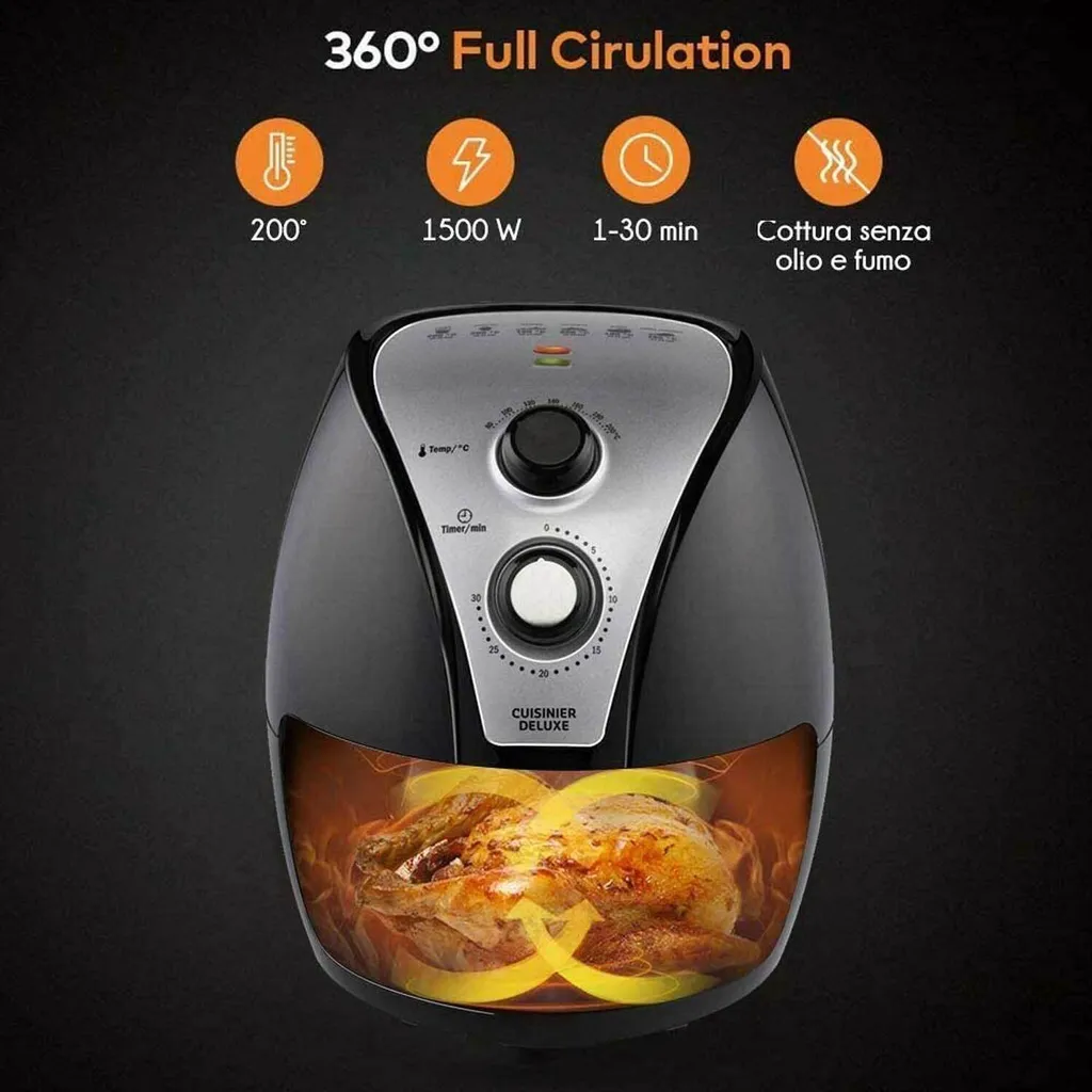 Cuisinier DeLuxe Heißluft-Fritteuse - 3,2 Liter 1300-1500 Watt 11 Cuisinier DeLuxe Heißluft-Fritteuse - 3,2 Liter 1300-1500 Watt – Bild 9