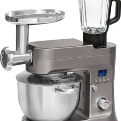 Clatronic KM 3674 Knetmaschine Inkl. Fleischwolf, Glas-Mixaufsatz, Pastafunktion, Digital LCD-Display, 6,2 Liter Edelstahlrührschüssel, 1200 W, Titan -Günstiges Brat Lust Geschäft cd8ccbdbc35b60a4bd36be66885b880b