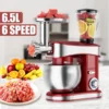 SOKANY 3in1 Küchenmaschine 1200W Edelstahlschüssel Teigmaschin 1.5L Saftpresse 6-stufige Gescheindigkeit Mixer Standmixer Knetmaschine Fleischwolf Wurstmaschine - Rot