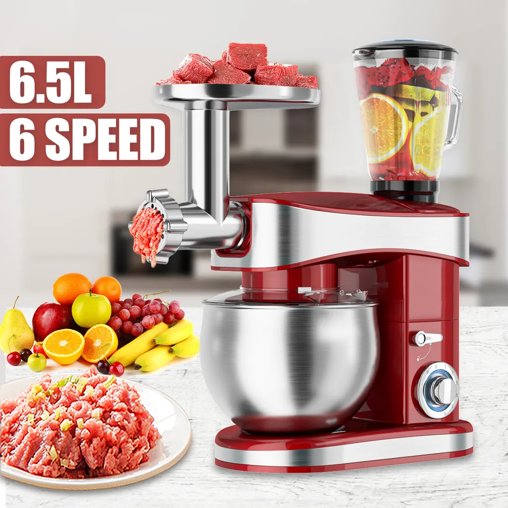 SOKANY 3in1 Küchenmaschine 1200W Edelstahlschüssel Teigmaschin 1.5L Saftpresse 6-stufige Gescheindigkeit Mixer Standmixer Knetmaschine Fleischwolf Wurstmaschine - Rot 3 SOKANY 3in1 Küchenmaschine 1200W Edelstahlschüssel Teigmaschin 1.5L Saftpresse 6-stufige Gescheindigkeit Mixer Standmixer Knetmaschine Fleischwolf Wurstmaschine - Rot