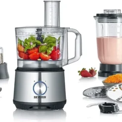 SEVERIN Multifunktionale Küchenmaschine KM 3892 Aus Edelstahl Kunststoff, Edelstahl-gebürstet-schwarz -Günstiges Brat Lust Geschäft da8c9f4d415aa91ec1d5fdc8d359e9a2