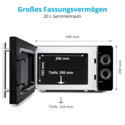 MEDION 2in1 Mikrowelle Mit Grill (20 Liter, 700 Watt, 800 Watt Grill, 5 Leistungsstufen, 3 Kombi-Stufen, Auftaufunktion, MD10495) Schwarz / Silber -Günstiges Brat Lust Geschäft dab9b7c8a812036f1efb875c8d2a4a99