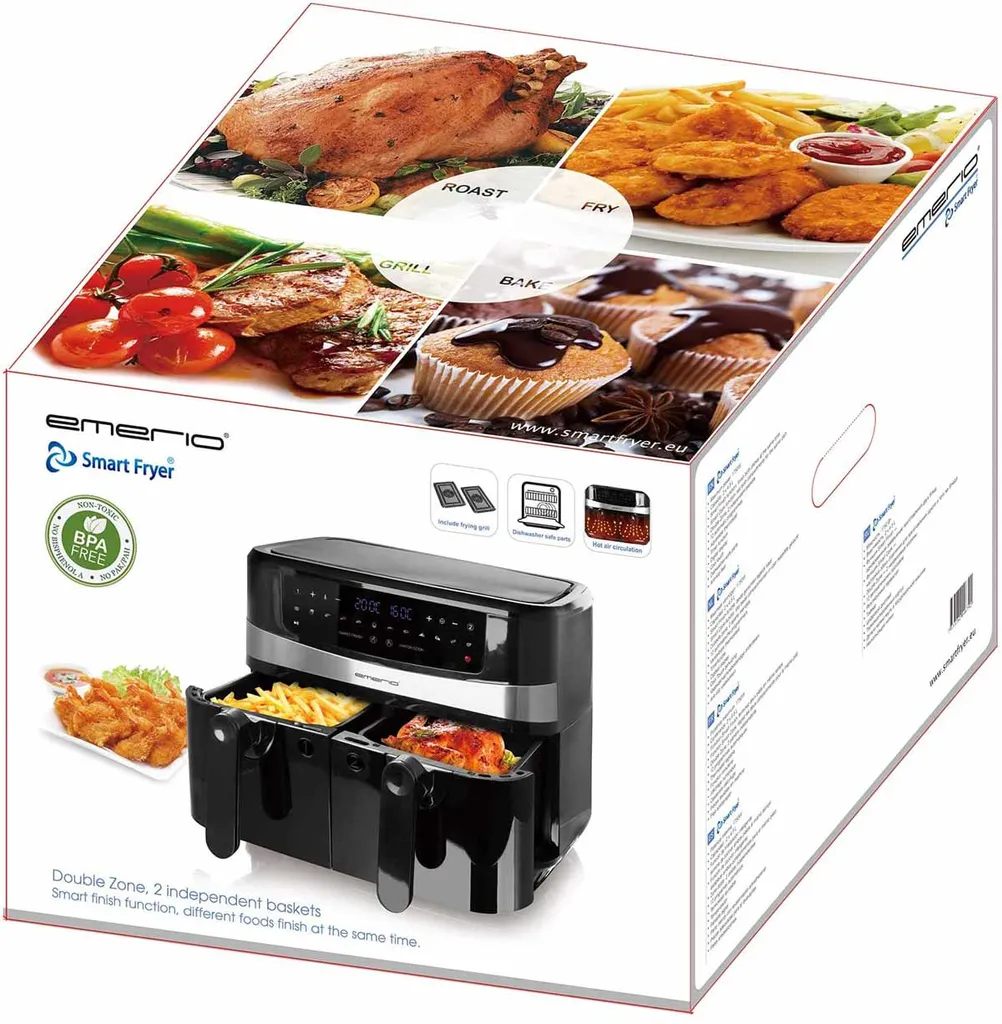 Emerio AF-126672 XXL Doppel Heißluft-Fritteuse Air-Fryer 2 X 4,5 Liter 12 Programme 9 Emerio AF-126672 XXL Doppel Heißluft-Fritteuse Air-Fryer 2 X 4,5 Liter 12 Programme – Bild 7