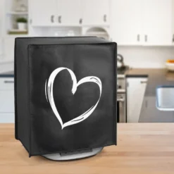 Kwmobile Hülle Kompatibel Mit Thermomix TM5 / TM6 - Küchenmaschine Abdeckhaube - In Weiß Schwarz Herz Brush -Günstiges Brat Lust Geschäft dc9592197f7b7f5ad8a183cf96e3ca9e