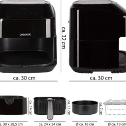 ONVAYA® Heißluftfritteuse | Airfryer XXL | Fritteuse Ohne Öl & Fett | Für 5-6 Personen | Mit LED-Display | 10 Programme | 1700 W | Inkl. Backform & Grillrost Mit Spießen 10 ONVAYA® Heißluftfritteuse | Airfryer XXL | Fritteuse Ohne Öl & Fett | Für 5-6 Personen | Mit LED-Display | 10 Programme | 1700 W | Inkl. Backform & Grillrost Mit Spießen -Günstiges Brat Lust Geschäft dd1d2debf2943b325276c6709d5c7d0b