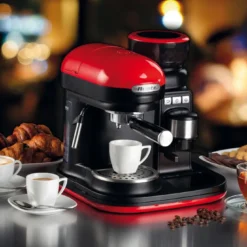 Ariete Siebträger-Espressomaschine Moderna Mit Kaffeemühle Und Aufschäumdüse, Rot/schwarz -Günstiges Brat Lust Geschäft ddc2f51390d5db1c65a9b4216cbe3574