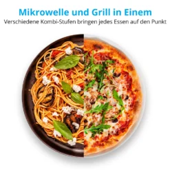 MEDION 2in1 Mikrowelle Mit Grill (20 Liter, 700 Watt, 800 Watt Grill, 5 Leistungsstufen, 3 Kombi-Stufen, Auftaufunktion, MD10495) Schwarz / Silber -Günstiges Brat Lust Geschäft e02346ec60ab60125e5ca5021db04dca