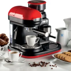 Ariete Siebträger-Espressomaschine Moderna Mit Kaffeemühle Und Aufschäumdüse, Rot/schwarz -Günstiges Brat Lust Geschäft e0470ec8c5be1ba35d075ff87136be20