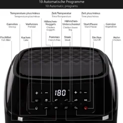 ONVAYA® Heißluftfritteuse | Airfryer XXL | Fritteuse Ohne Öl & Fett | Für 5-6 Personen | Mit LED-Display | 10 Programme | 1700 W | Inkl. Backform & Grillrost Mit Spießen 11 ONVAYA® Heißluftfritteuse | Airfryer XXL | Fritteuse Ohne Öl & Fett | Für 5-6 Personen | Mit LED-Display | 10 Programme | 1700 W | Inkl. Backform & Grillrost Mit Spießen -Günstiges Brat Lust Geschäft e74e478a68961e78693666f3e098e2e4
