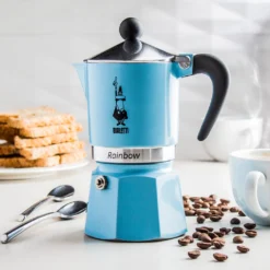 Bialetti Rainbow, Italienische Espresso-Kaffeemaschine, Aluminium, 3 Tassen, Blau -Günstiges Brat Lust Geschäft e900015b84613d6b6831369efe029e1f