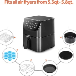 Cosori Heißluftfritteusen Zubehör 6er Set Für 5.5 L Modelle, Geeignet Auch Für Alle Anderen Marken -Günstiges Brat Lust Geschäft e96000895d7742759f9c7dcb28778577