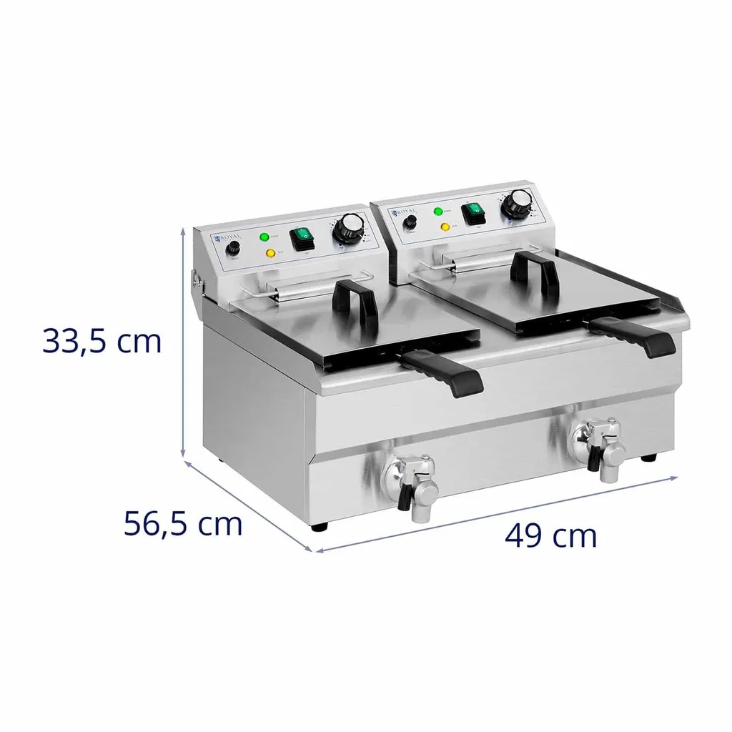 Friteuse Edelstahl Doppel Fritteuse Fritöse Elektro 2 X 11 L Gastronomie 6000 W 11 Friteuse Edelstahl Doppel Fritteuse Fritöse Elektro 2 X 11 L Gastronomie 6000 W – Bild 9