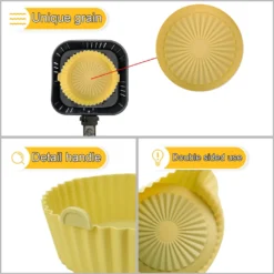 Wiederverwendbare Air Fryer Liner Pad Silikontopf Antihaft Dampfpad Backeinsatz Air Fryer Zubehör Heißluftfritteuse Matte Für Mikrowelle Küche Kochmatte Gelb 14,5cm -Günstiges Brat Lust Geschäft ef080771c445090e4065d84213343218