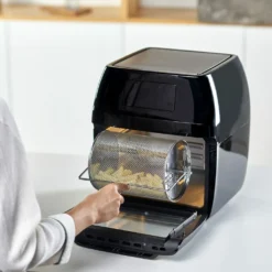 Black & Decker Black+Decker BXAFO1200E Minibackofen Heißluftfritteuse Zwei Röste, Fettauffangschalen, Griff, Frittierkorb, 360° Drehspieß -Günstiges Brat Lust Geschäft f378c078465270fa74da917eebfa9dc0