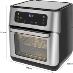 ProfiCook PC-FR 1200 H Heißluft-Fritteuse, 9 Automatikprogramme Inkl. Variabler Zeit Und Temperatureinstellung, Kapazität: Ca. 11 Liter, 4 Einschubhöhen Für Optimale Backergebisse, Edelstahl-schwarz -Günstiges Brat Lust Geschäft f4180897befb2278b297351eb4a02f25