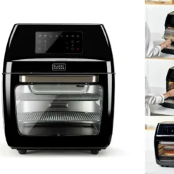 Black & Decker Black+Decker BXAFO1200E Minibackofen Heißluftfritteuse Zwei Röste, Fettauffangschalen, Griff, Frittierkorb, 360° Drehspieß -Günstiges Brat Lust Geschäft f5becf6e9a0ace1b95a29234f9421e0e