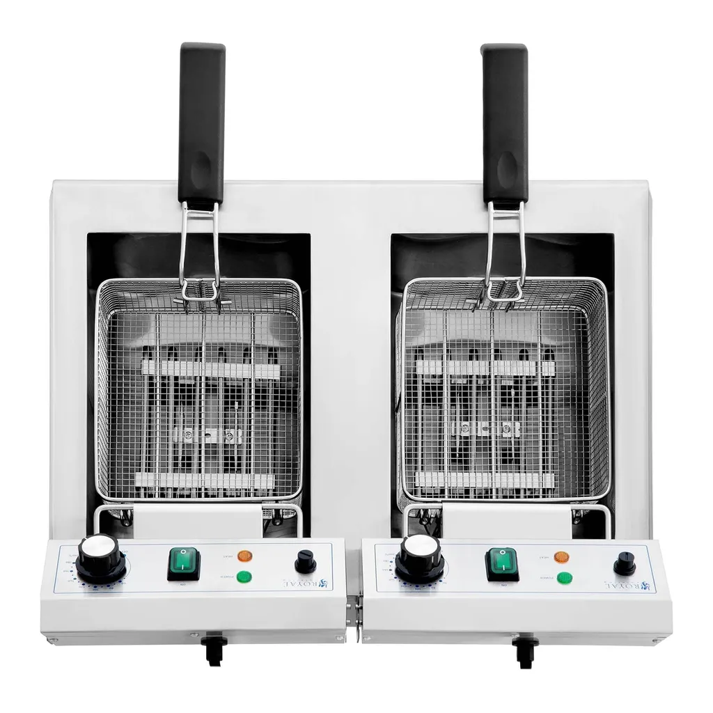 Friteuse Edelstahl Doppel Fritteuse Fritöse Elektro 2 X 11 L Gastronomie 6000 W 8 Friteuse Edelstahl Doppel Fritteuse Fritöse Elektro 2 X 11 L Gastronomie 6000 W – Bild 6