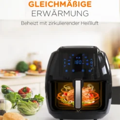 Tomons Heißluftfritteuse XXL 5,5 L Elektrofritteuse, 1800W, Airfryer Ohne Fett Und Öl, Friteuse Heißluft Mit 8 Voreinstellungen, Alarmtimer, Digitales Touch-Display, Frittierkorb Und Rezeptheft -Günstiges Brat Lust Geschäft fb58b031da5f8c88fb38e798183d92c6