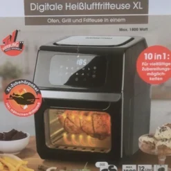 GOURMETmaxx Heißluft-Fritteuse Digital - 12l - 1800W Heißluft Fritteuse Fettfrei 12L Friteuse Airfryer Digital Drehgrill XL Fritöse 32 GOURMETmaxx Heißluft-Fritteuse Digital - 12l - 1800W Heißluft Fritteuse Fettfrei 12L Friteuse Airfryer Digital Drehgrill XL Fritöse -Günstiges Brat Lust Geschäft fbd75082f5116ec1b01ddbfd37480e70