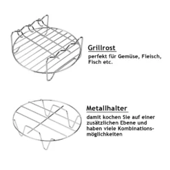 Monzana Heißluftfritteuse Zubehör 8tlg. Fritteuse Set Inkl. Brotbackkorb 3,6L Pizzapfanne Silikonpfanne Grillrost Spieße -Günstiges Brat Lust Geschäft fc4e73925eb5996ee4a21c74a257beb8