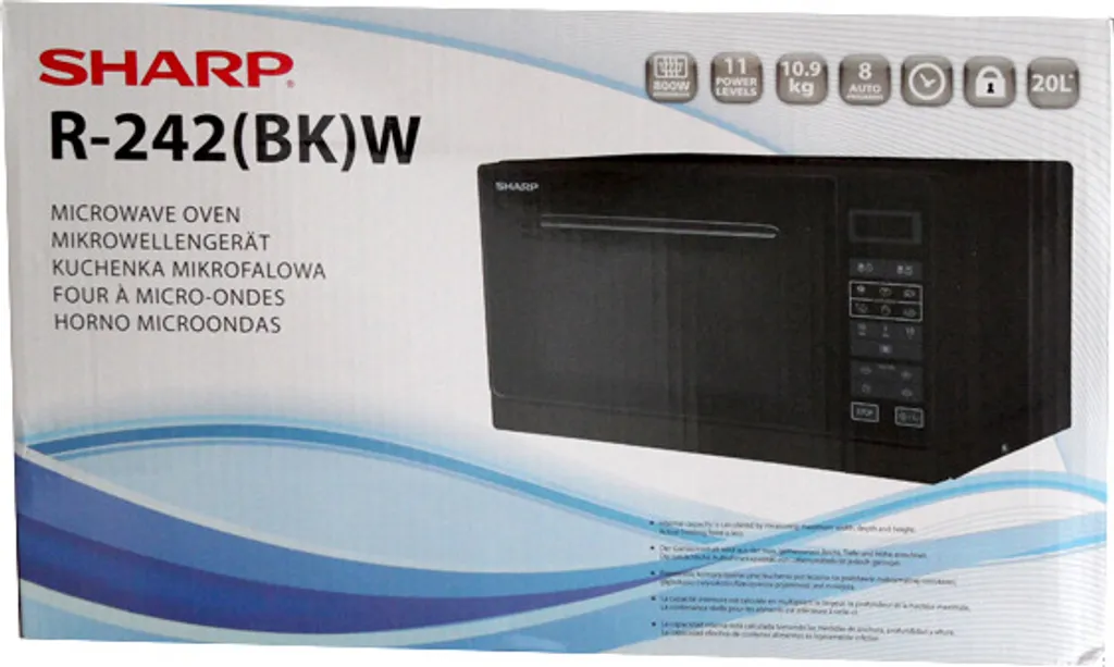 Sharp R-242 BKW Solo Mikrowelle Schwarz 5 Sharp R-242 BKW Solo Mikrowelle Schwarz – Bild 3